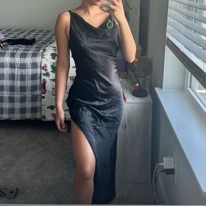 NWT Victoria’s secret black silk slip dress